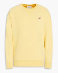 Kitsuné Appliquéd French cotton-terry sweatshirt - Yellow Yellow