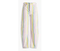 Striped mid-rise tapered jeans - Multicolor