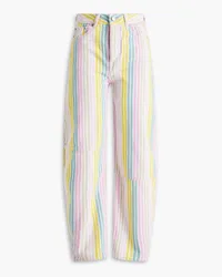 Ganni Striped high-rise tapered jeans - Multicolor Multicolor