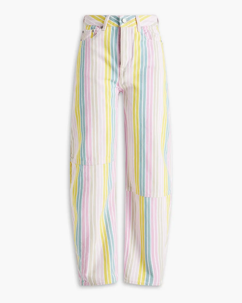 Ganni Striped mid-rise tapered jeans - Multicolor Multicolor