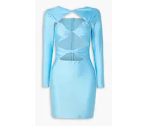 Cutout stretch-jersey mini dress - Blue