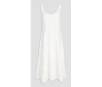 Twill midi dress - White