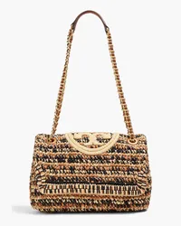 Tory Burch Fleming braided straw shoulder bag - Brown Brown