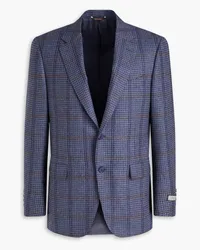 Canali Checked wool and cashmere-blend blazer - Blue Blue