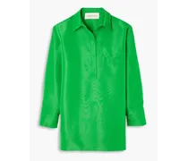 Oversized silk-faille shirt - Green