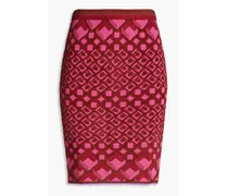 Metallic jacquard-knit mini pencil skirt - Pink