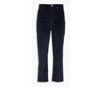 Wren cropped cotton-blend corduroy straight-leg pants - Blue