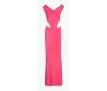 Giada off-the-shoulder cutout jersey gown - Pink