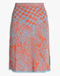 Diane von Furstenberg Cruz metallic jacquard-knit mini skirt - Orange Orange