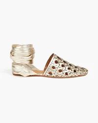 Tory Burch Woven metallic leather sandals - Metallic Metallic