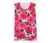 Floral-print cotton-blend top - Pink