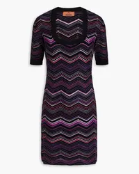 Missoni Crochet-knit wool-blend mini dress - Purple Purple