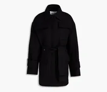 Morgan slub cotton-twill jacket - Black