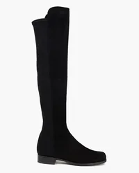 Stuart Weitzman Suede and neoprene knee boots - Black Black