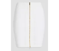 Balmain Ribbed-knit mini pencil skirt - White White