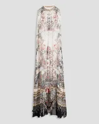 Camilla Crystal-embellished printed silk-crepon maxi dress - Pink Pink