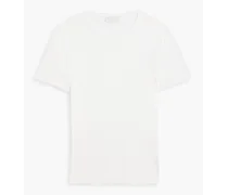 Linen and cotton-blend jersey T-shirt - White