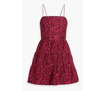 Alice Olivia - Jamila tiered floral-jacquard mini dress - Pink