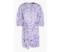 Ruffled satin mini dress - Purple