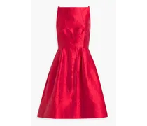 Crinkled duchesse-satin dress - Red