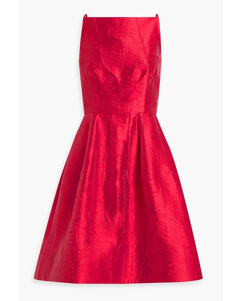 Oscar de la Renta Crinkled duchesse-satin dress - Red Red