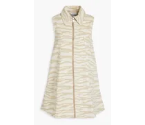Zebra-print denim mini dress - Neutral