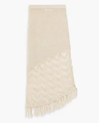 Savannah Morrow Sakari crochet-paneled ribbed Pima cotton maxi skirt - Neutral Neutral