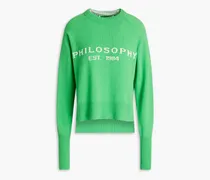 Intarsia wool and cashmere-blend sweater - Green
