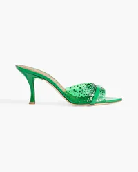 Malone Souliers Julia 70 embellished PVC and patent-leather mules - Green Green