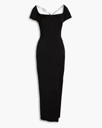 RASARIO Cutout crepe midi dress - Black Black