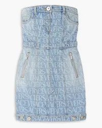 Versace Dua Lipa printed denim mini dress - Blue Blue