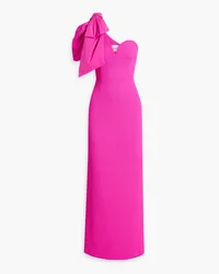 Rebecca Vallance Cecily one-shoulder bow-embellished cloqué gown - Pink Pink