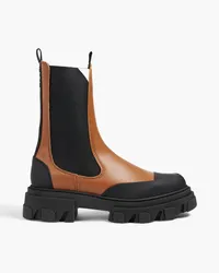 Ganni Two-tone leather Chelsea boots - Brown Brown