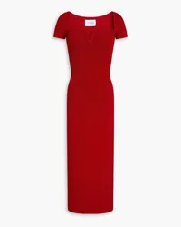 GALVAN Ribbed-knit midi dress - Red Red