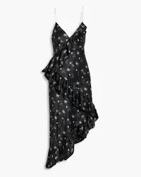 CAMI NYC Dua ruffled floral-print silk-satin midi dress - Black Black