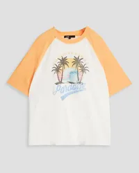 Maje Printed cotton-jersey T-shirt - White White