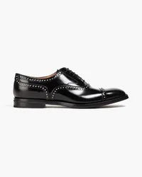 Church's Anna studded glossed-leather brogues - Black Black