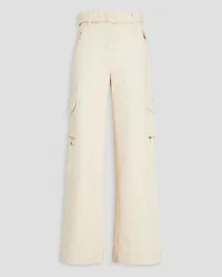 Zimmermann Belted cotton-blend terry cargo pants - White White