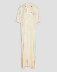 Le Kasha 1918 Nadine Kymba striped silk maxi shirt dress - White White