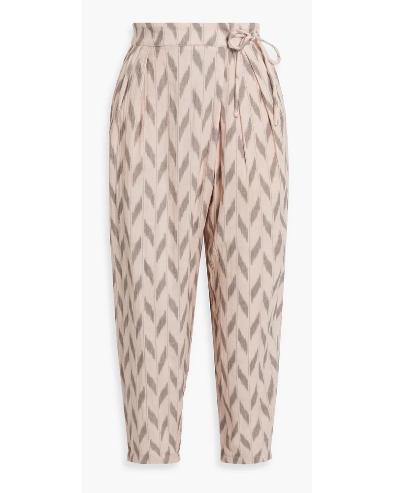 Joie Wilmont cropped printed cotton tapered pants - Neutral Neutral