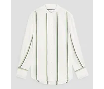 Leonne striped crepe shirt - White