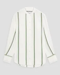 Equipment Leonne striped crepe shirt - White White