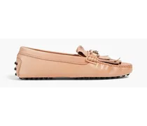TOD'S Fringed leather loafers - Pink Pink