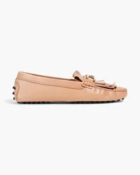 TOD'S Fringed leather loafers - Pink Pink