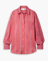 Victoria Beckham Oversized striped woven shirt - Red Red