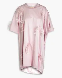 Marques ' Almeida Feather-embellished cotton-jersey mini dress - Pink Pink