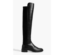 Keelan leather and neoprene over-the-knee boots - Black