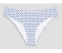 Capri printed mid-rise bikini briefs - White