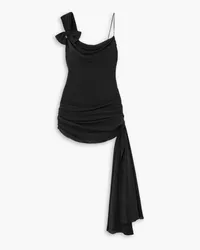 Alessandra Rich Draped silk-chiffon mini dress - Black Black