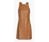 Tolka cutout leather halterneck mini dress - Brown